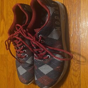 NOBULL Red and Gray Checkered Sneakers
